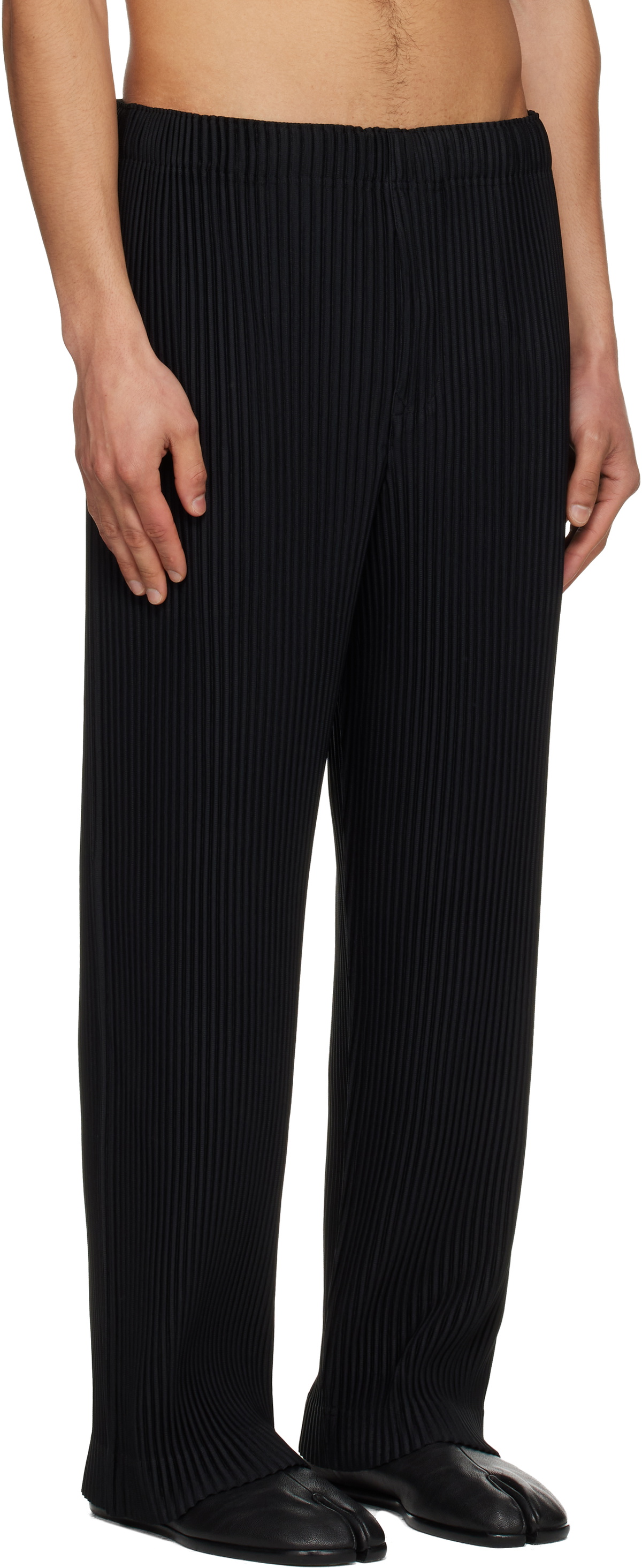 HOMME PLISSÉ ISSEY MIYAKE Black Color Pleats 1 Trousers Homme