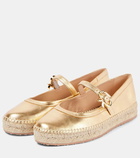 Gianvito Rossi Elda metallic leather espadrilles