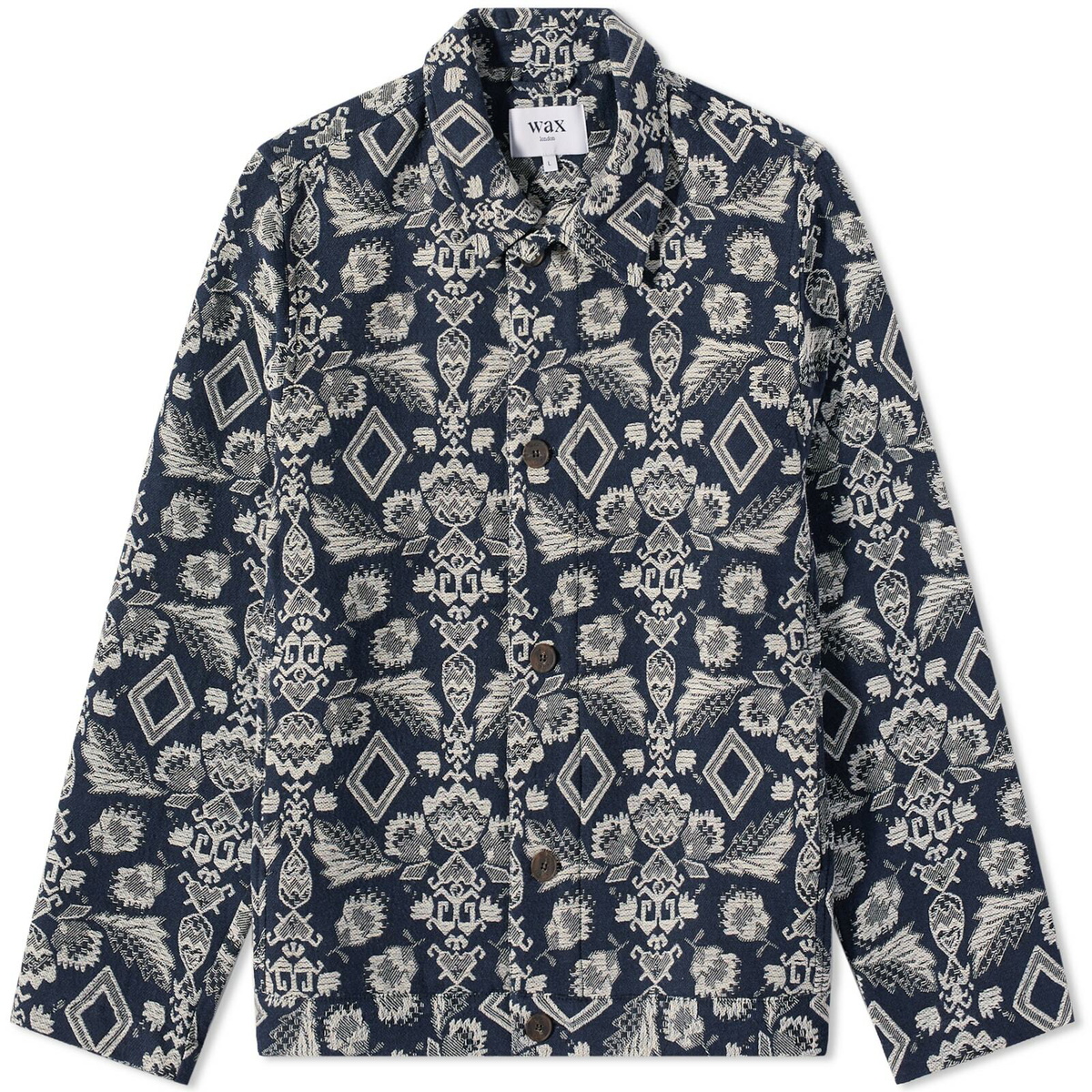 Wax London Men's Iggy Jacket in Navy/Ecru Wax London