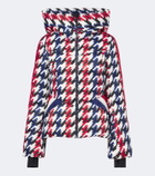 Perfect Moment Duvet houndstooth hooded down ski jacket
