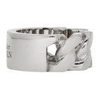 Alexander McQueen Silver Identity Chain Ring