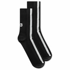 Y-3 Men's 3-Stripe Socks in Black