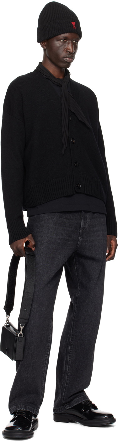 AMI Paris Black Cropped Cardigan AMI