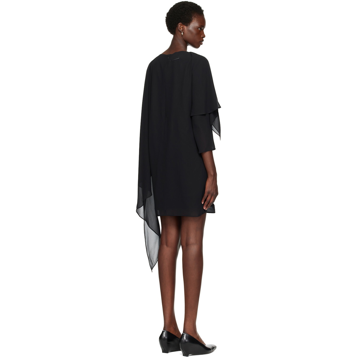 MM6 Maison Margiela Black Chiffon Minidress