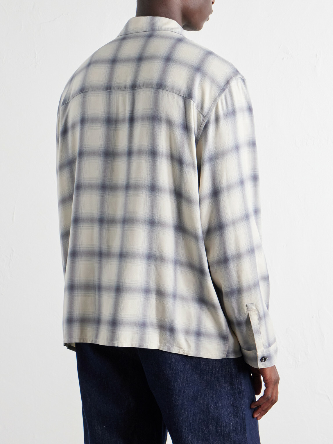 SAGE NATION - Strano Checked Twill Shirt - Blue