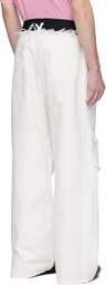 ALAINPAUL White Knee Jeans