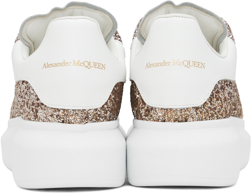 Alexander Mcqueen Oversize Leather Sneakers In White/rose Gold 171 |  ModeSens