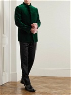 Kingsman - Argylle Nehru-Collar Cotton-Velvet Jacket - Green