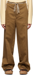 Ermenegildo Zegna Couture SSENSE Exclusive Brown Cotton Trousers