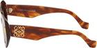 LOEWE Brown Anagram Logo Thin Frame Sunglasses