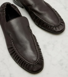 The Row Soft ruched leather loafers