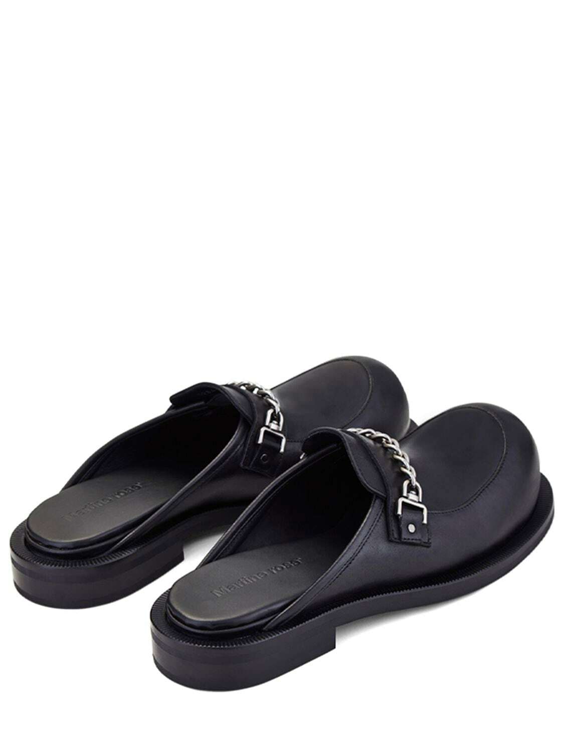 MARTINE ROSE Bulb-toe Leather Mules Martine Rose