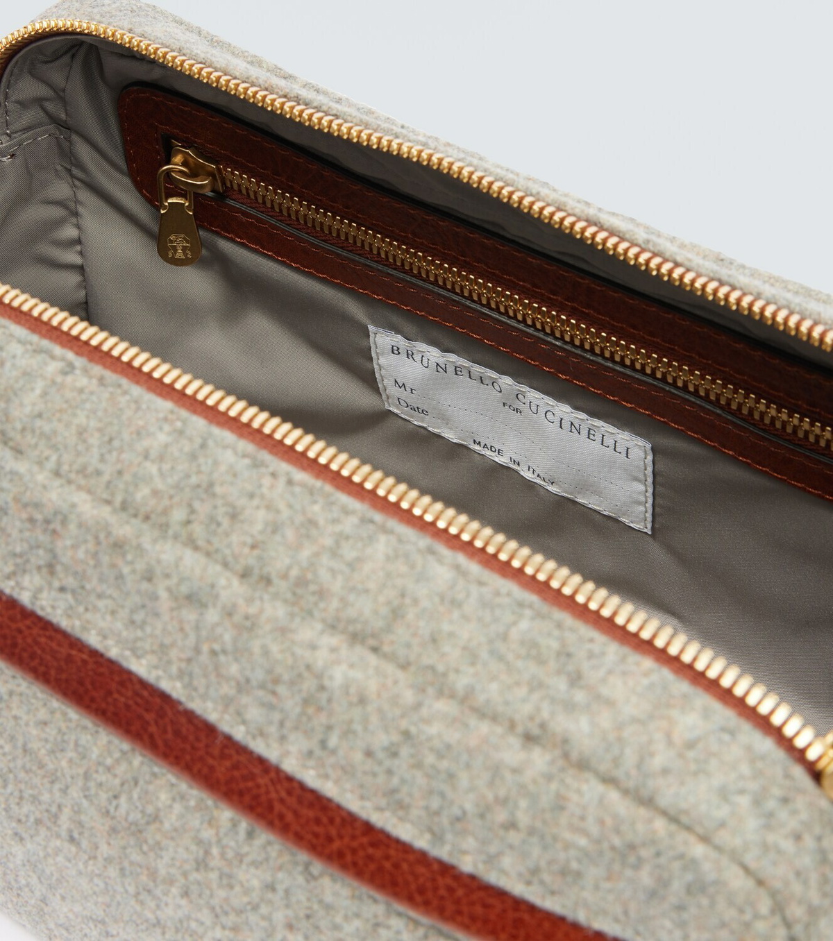 Brunello Cucinelli Leather-trimmed toiletry bag