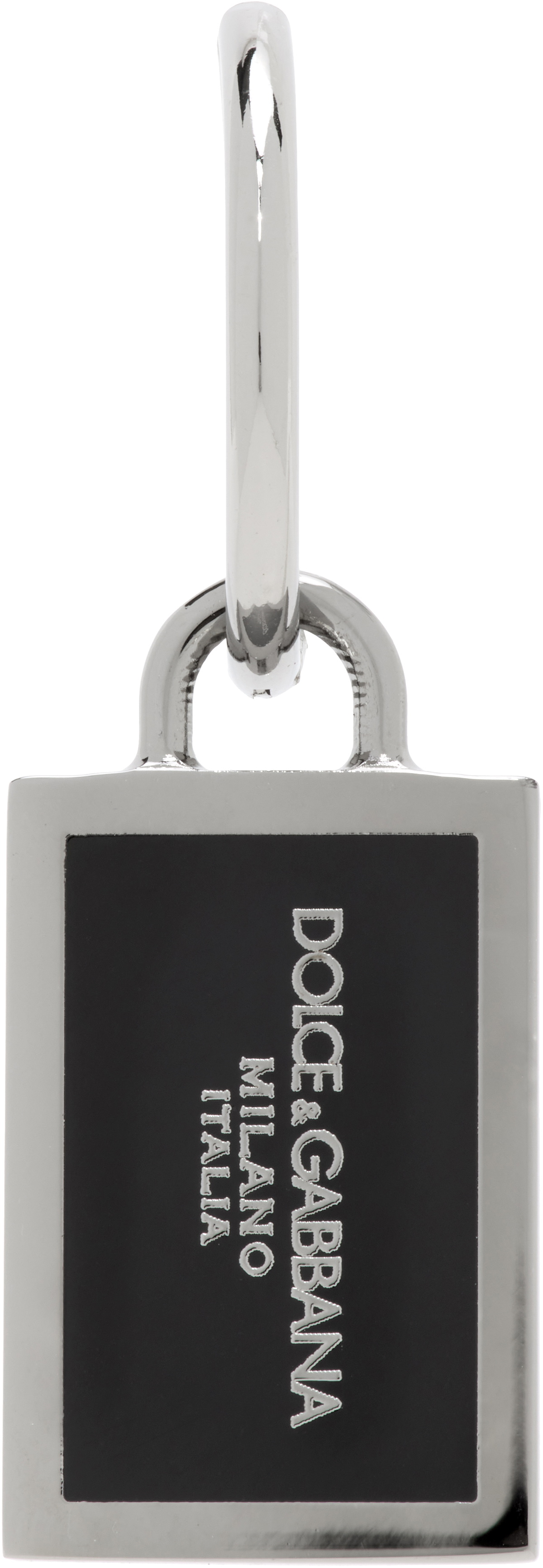 Dolce&Gabbana Gunmetal Logo Plaque Single Earring