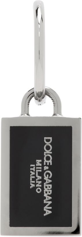 Photo: Dolce&Gabbana Gunmetal Logo Plaque Single Earring