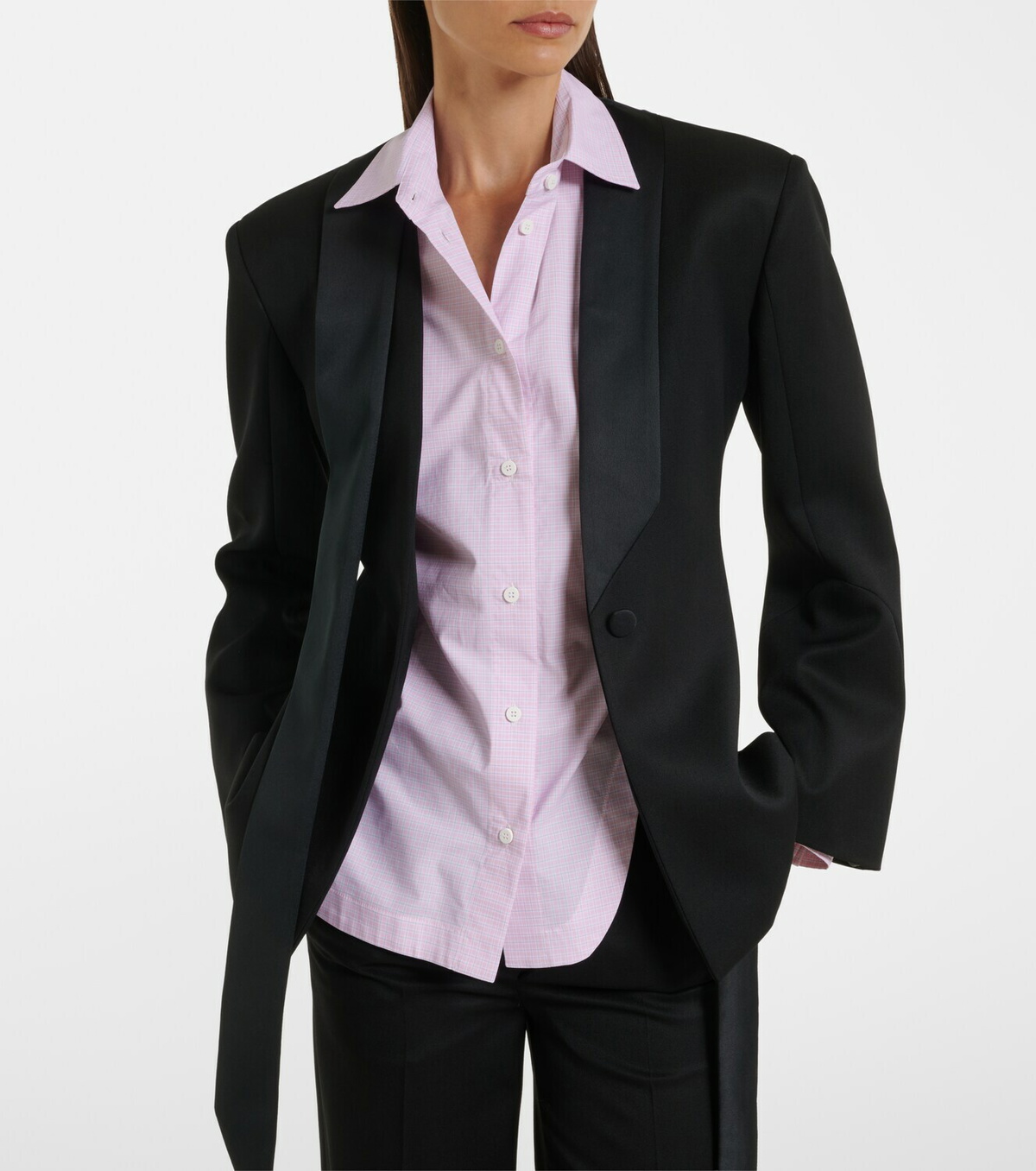 The Attico Diana oversized checked cotton shirt