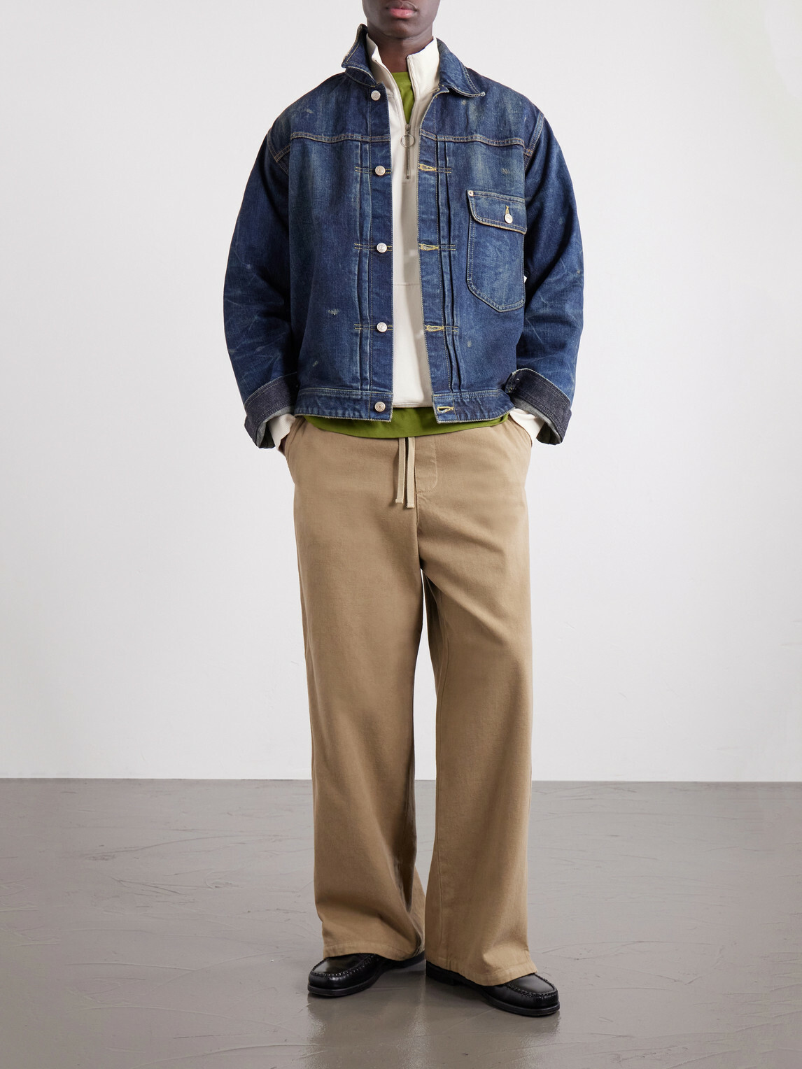 Beams Plus - Digger Distressed Denim Jacket - Blue