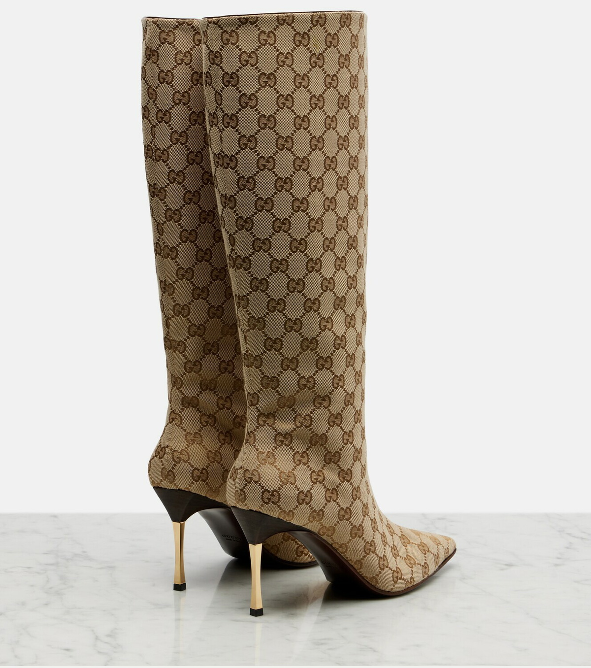 Gucci Bombshell GG Canvas knee-high boots