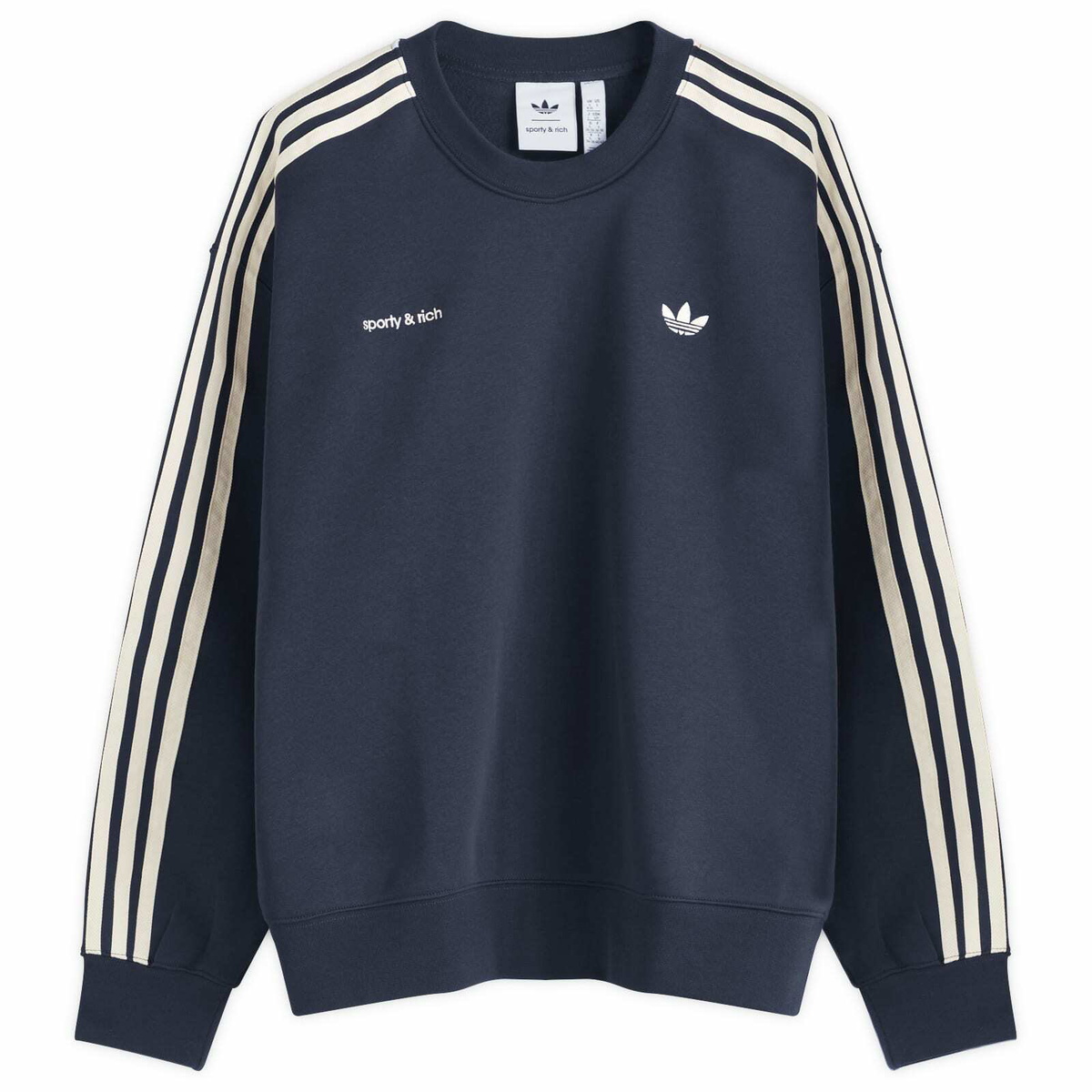 Adidas Sporty & Rich V Neck Crew White Sweatshirts adidas