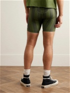 Y,IWO - Hardwear Striped Logo-Appliquéd Stretch-Jersey Cycling Shorts - Green