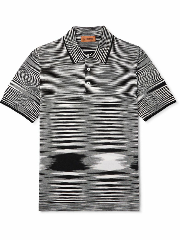 Photo: Missoni - Slim-Fit Space-Dyed Cotton-Jersey Polo Shirt - Black