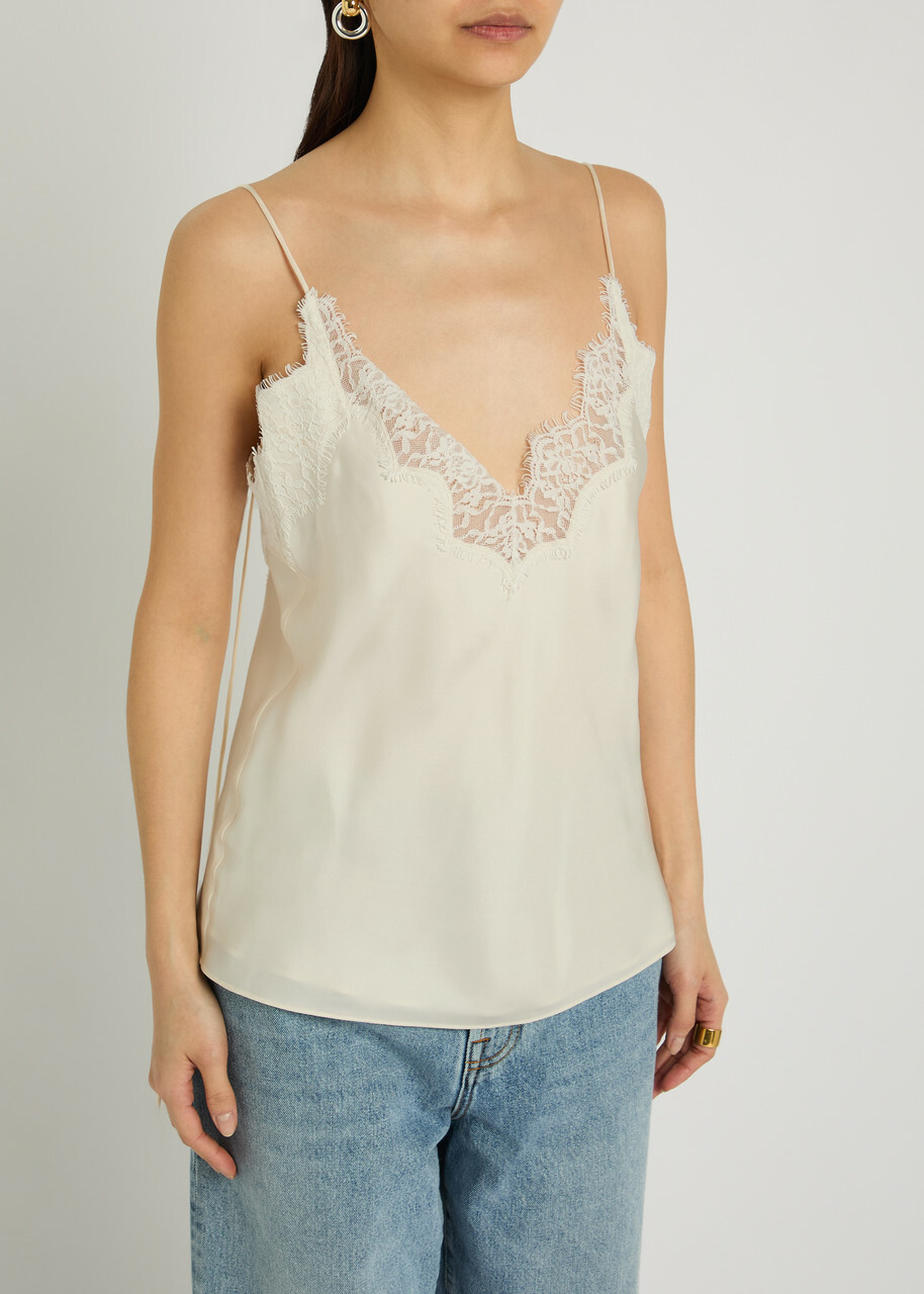 Rohe Lace-trim Silk Camisole top Cream