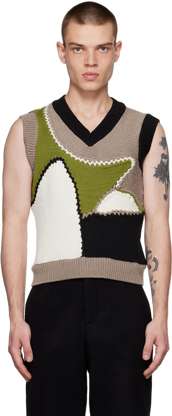 Photo: Bethany Williams Brown Colorblocked Vest