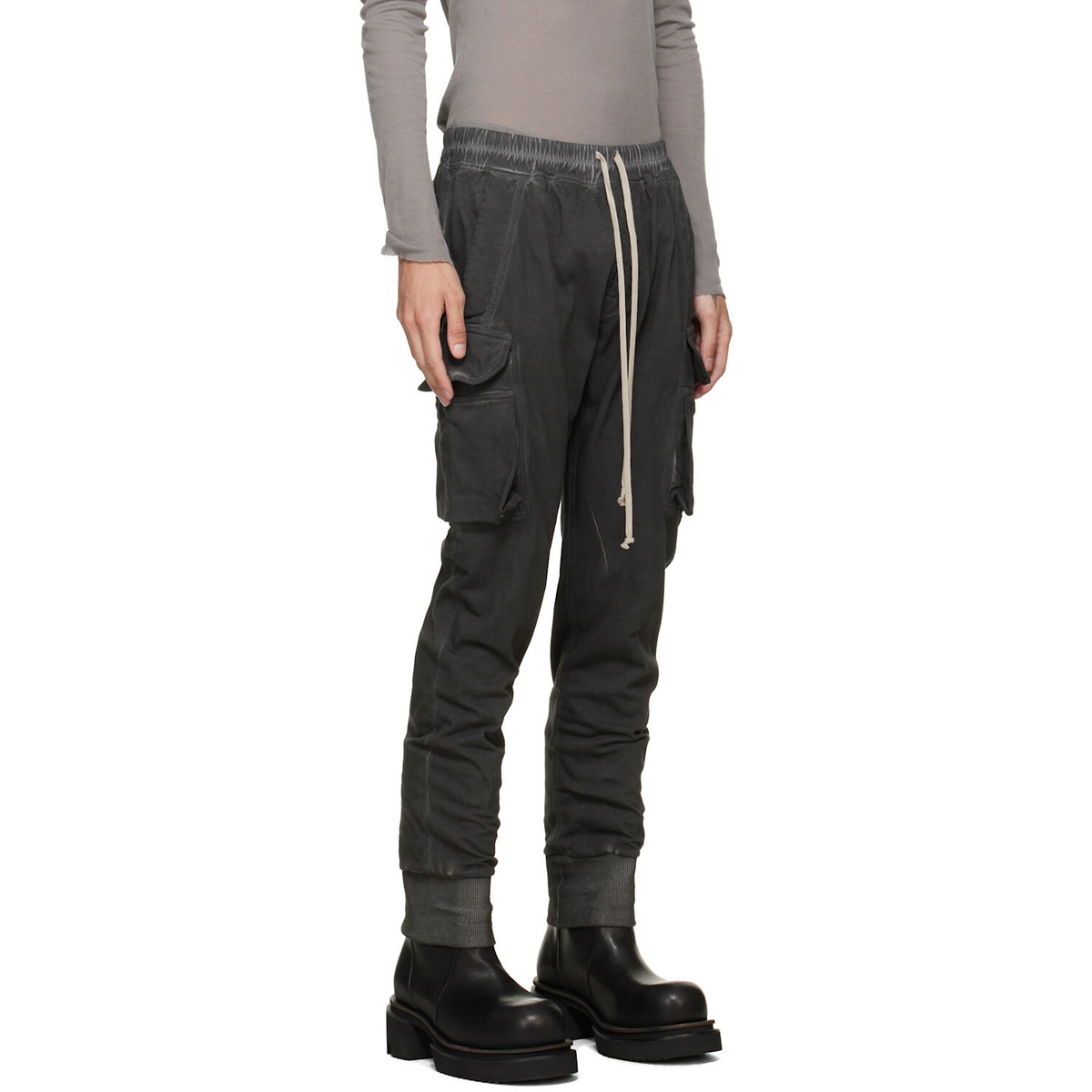 Rick Owens DRKSHDW Black Tower Mastodon Cut Cargo Pants