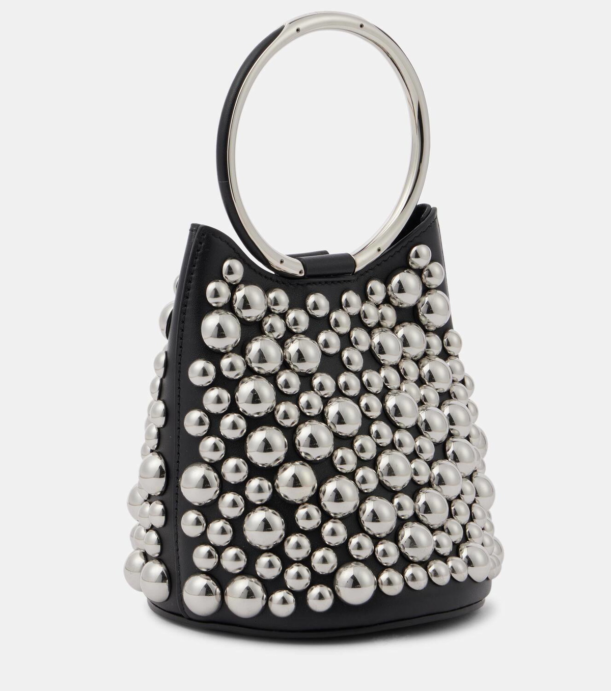 Alaïa Ring Mini embellished leather bucket bag ALAÏA