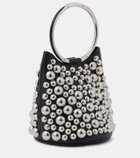 Alaïa Ring Mini embellished leather bucket bag