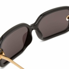 Bottega Veneta Eyewear Women's Bottega Veneta BV1439S Sunglasses in Black/Gold/Grey 