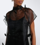 Simkhai Pauline feather-trimmed organza midi dress