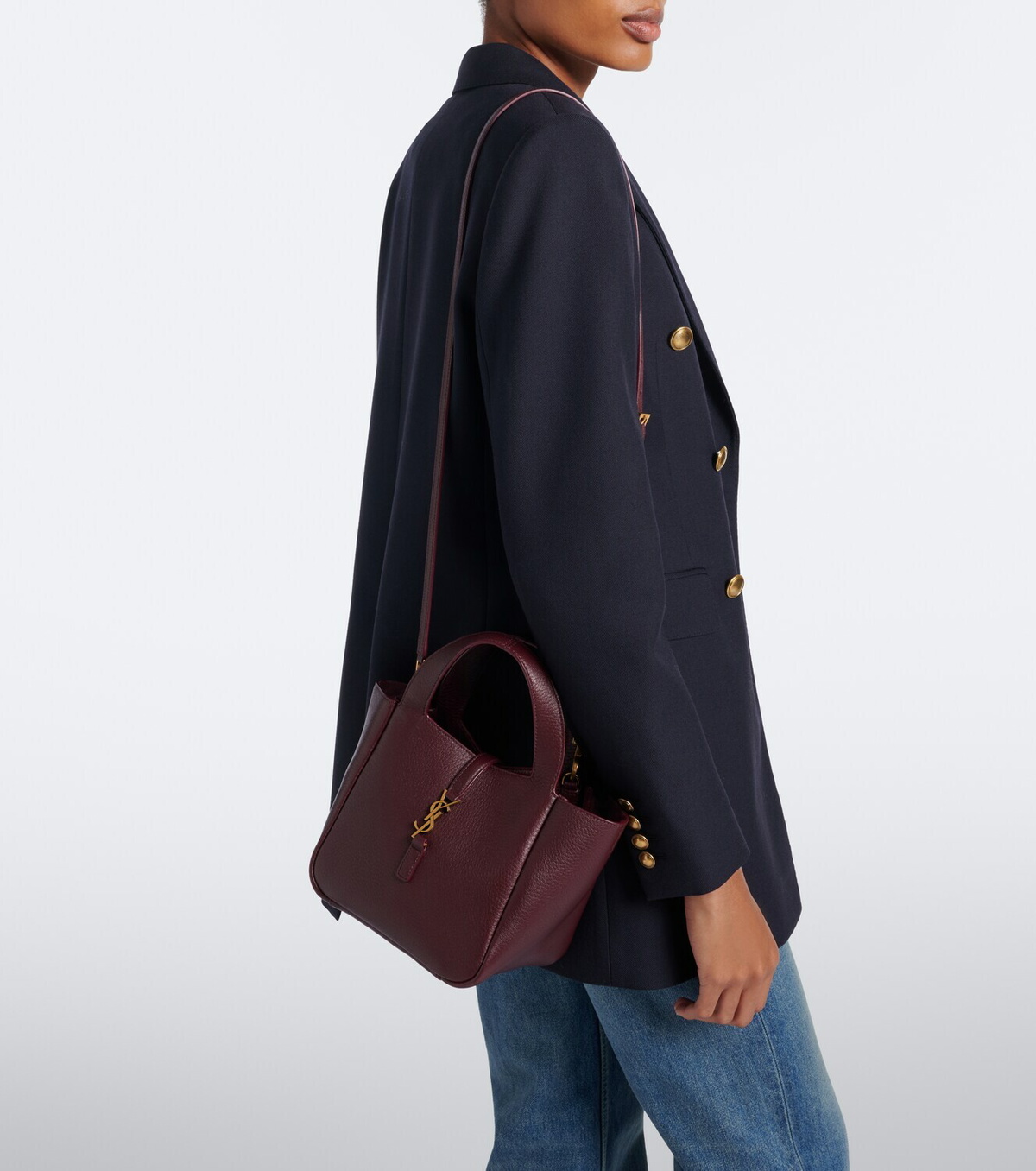 Saint Laurent Le 5 à 7 Bea Baby leather top-handle bag