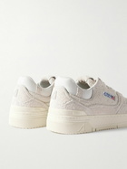 Autry - CLC Mesh-Trimmed Brushed-Suede Sneakers - Neutrals