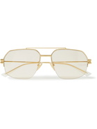 Bottega Veneta - Aviator-Style Gold-Tone Sunglasses