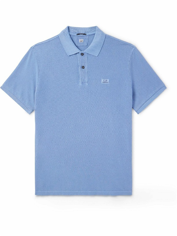 Photo: C.P. Company - Slim-Fit Logo-Embroidered Cotton-Piqué Polo Shirt - Blue