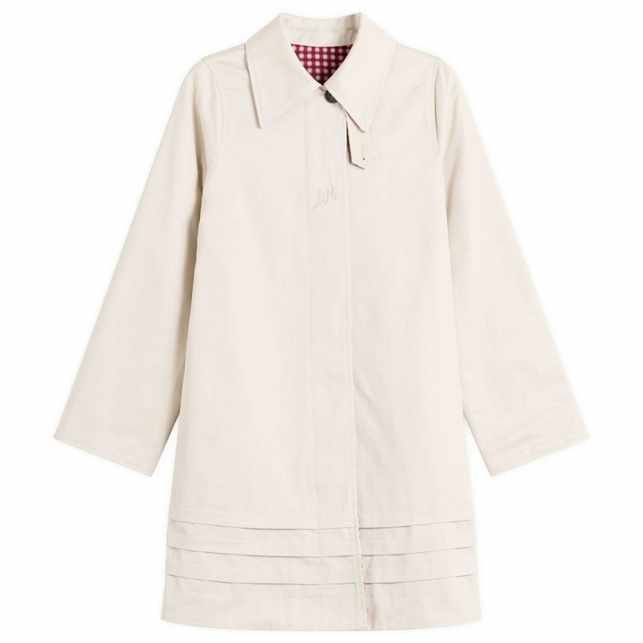Photo: Damson Madder Women's Mercedes Bow Reversible Trench Coat in Red/Ecru