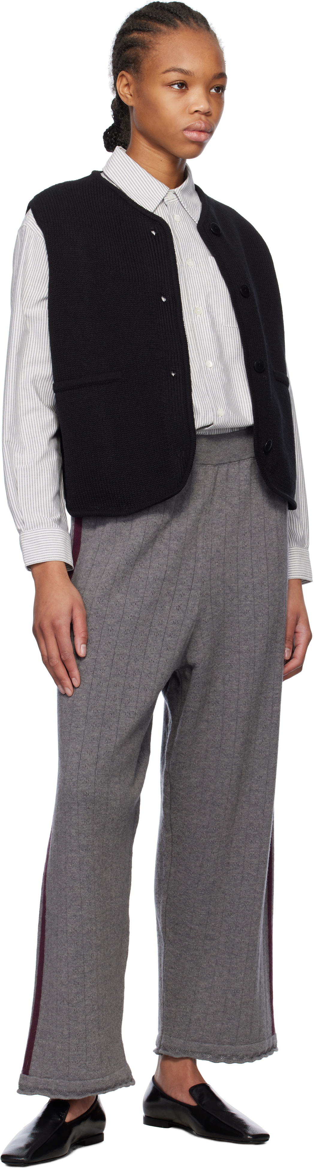 Cordera Black Boxy Cotton Vest