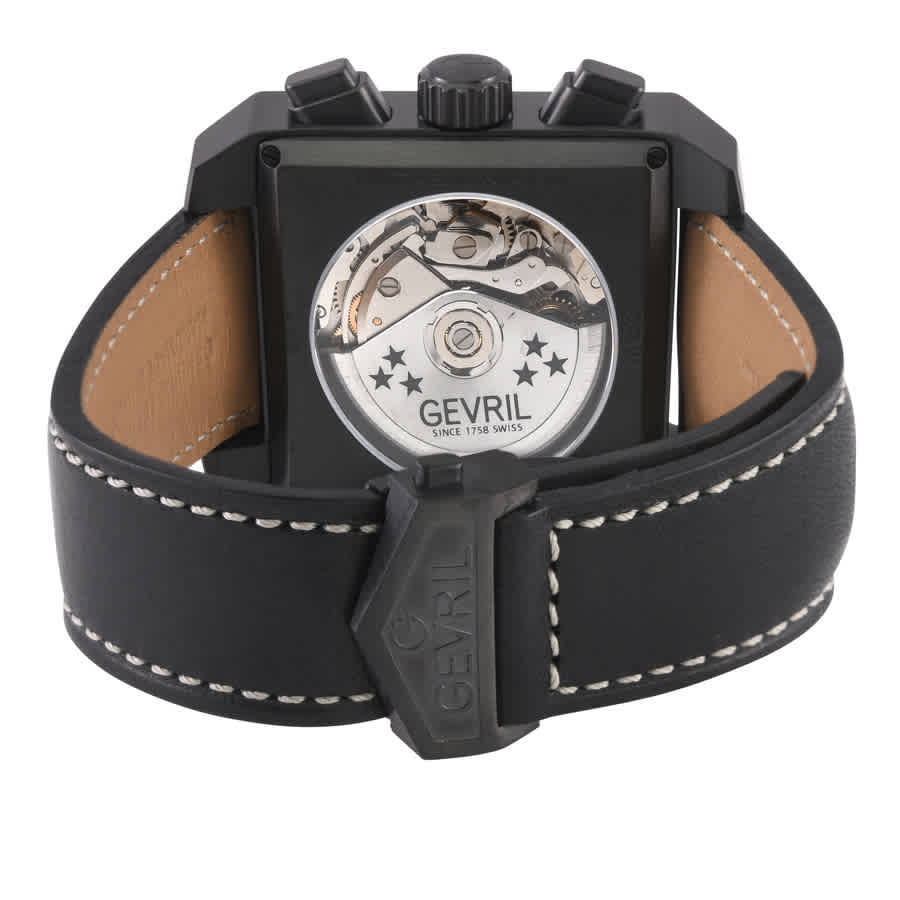 Gevril Herald Square Chronograph Automatic Black Dial Mens Watch