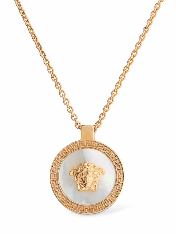 Photo: VERSACE Medusa Mother Of Pearl Logo Necklace