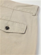 Mr P. - Steve Straight-Leg Pleated Organic Cotton and Linen-Blend Twill Trousers - Neutrals