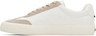 BOSS White Low-Top Suede Trim Sneakers