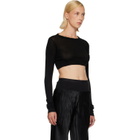 Rick Owens Black Tower LS Crop T-shirt