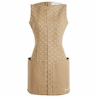 Marine Serre Women's Moon Jacquard Twill Mini Dress in Beige