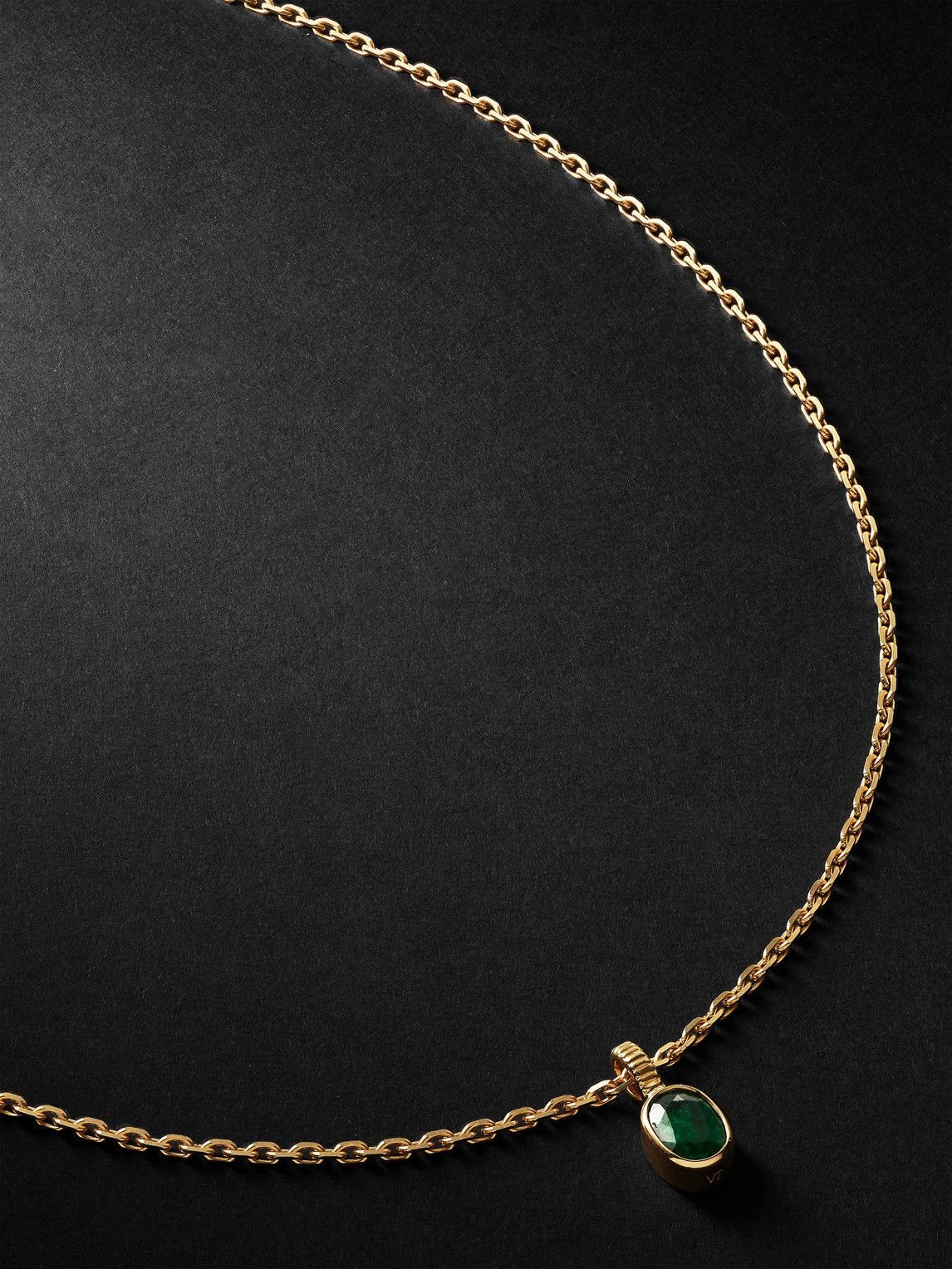 Viltier - Magnetic Gold Emerald Pendant Necklace