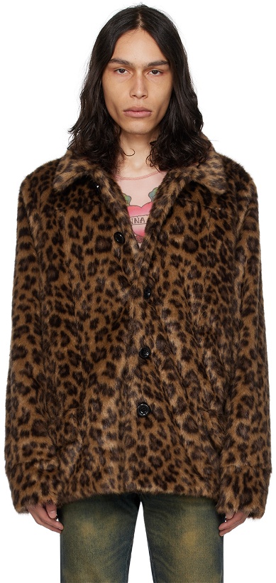 Photo: Anna Sui SSENSE Exclusive Brown Faux-Fur Jacket