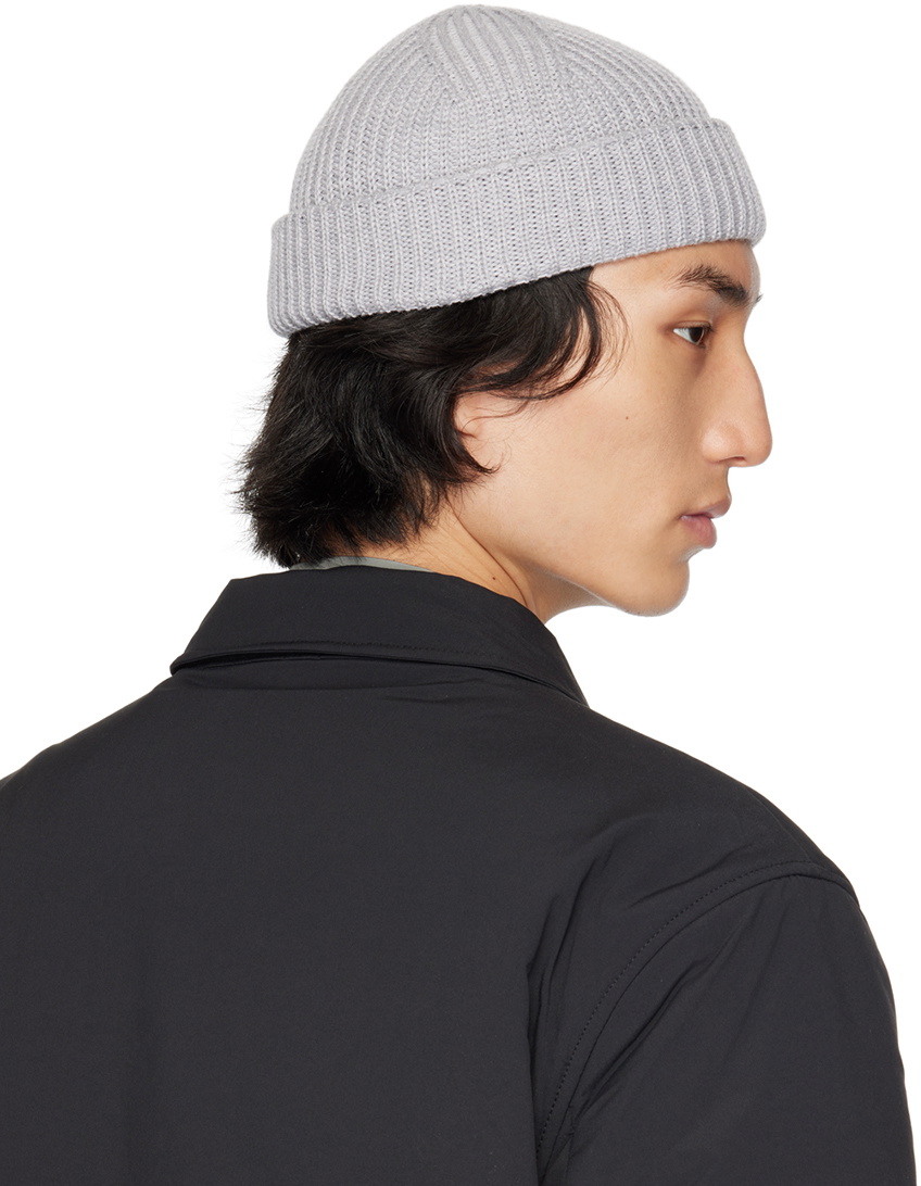 HELIOT EMIL Gray Logo Plate Beanie