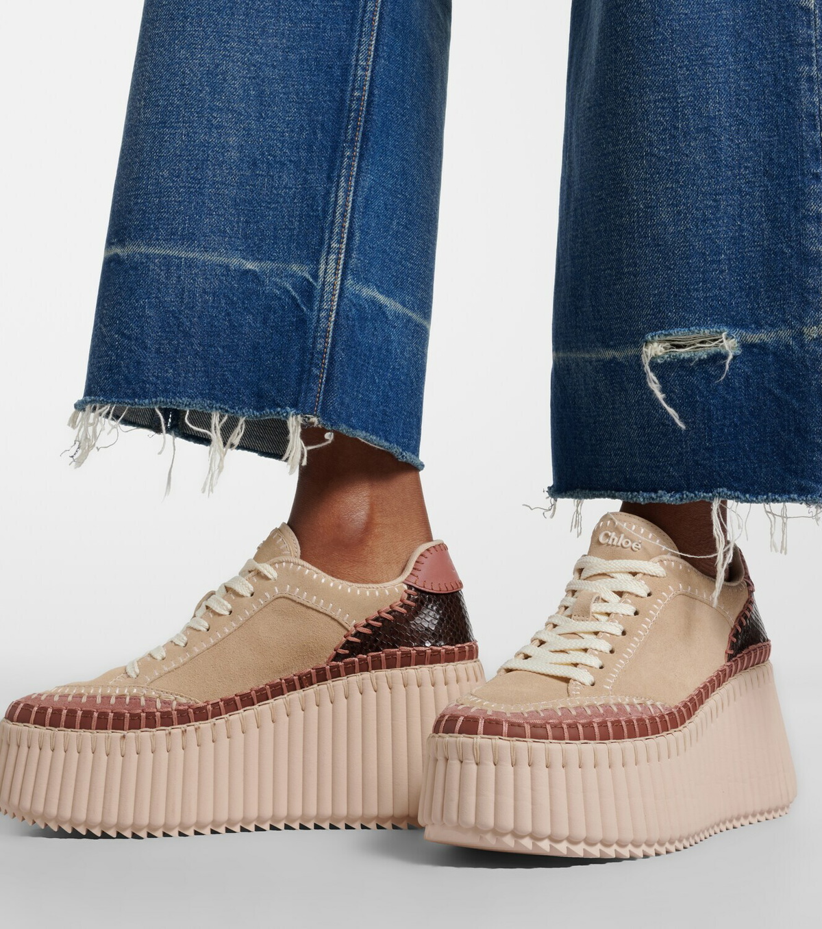 Chloé Nama suede platform sneakers