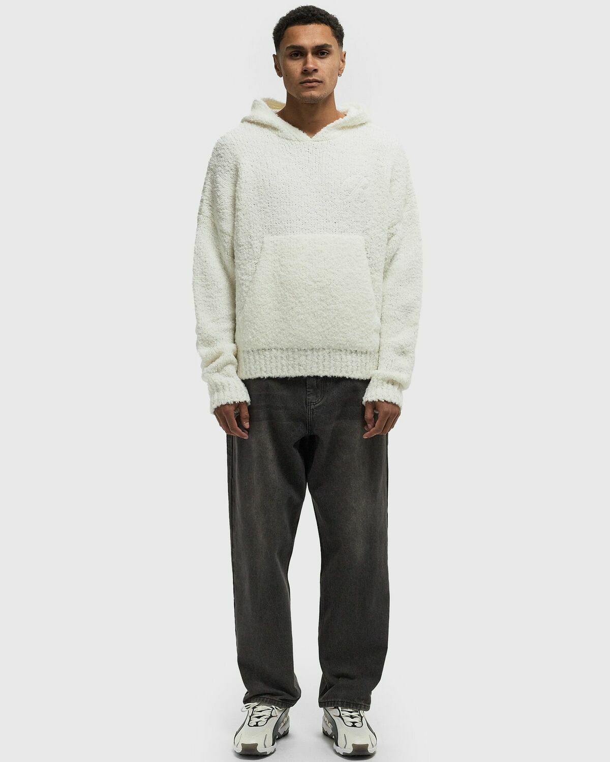 Reternity BOUCLÉ KNIT HOODIE Beige Mens Hoody