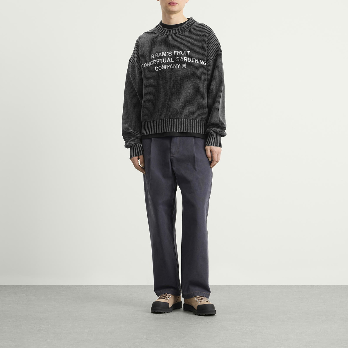 Bram's Fruit Men's Stamp Knit in Charcoal